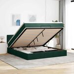 VidaXL Cadre de lit ottoman avec matelas vert foncé 160x200 cm velours