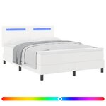 vidaXL Lit à ressorts avec matelas Blanc 160 x 200 cm Simili cuir