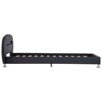 vidaXL Cadre de lit avec LED Noir Similicuir 90x200 cm