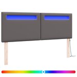 vidaXL Tête de lit LED Gris 160 cm Cuir synthétique