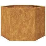 vidaXL Jardinière hexagone 69x60x45 cm acier patinable