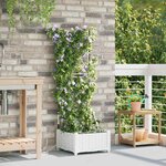 vidaXL Pots de jardin Blanc 40 x 40 x 126 cm Acier