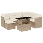 vidaXL Salon de jardin avec coussins 8 Pièces beige résine tressée
