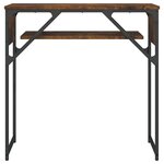 vidaXL Table console avec étagère chêne fumé 75x30x75 cm