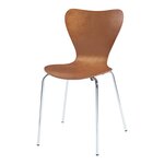 Lot de 4 chaises de salle à manger moderne design robuste effet noyer / chrome 03_0009811