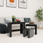 vidaXL Tables basses gigognes 3 Pièces noir brillant bois d'ingénierie