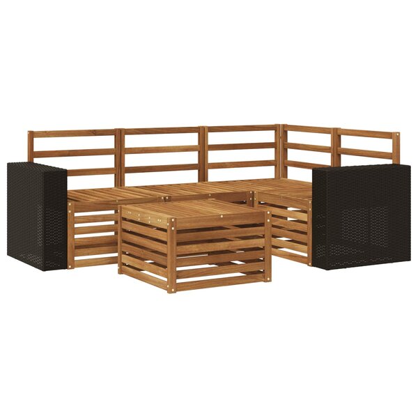 vidaXL Ensemble de canapés d'extérieur 5 Pièces Naturel 59 x 59 x 37 cm