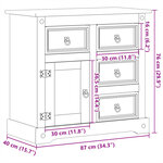 vidaXL Buffet Corona 87x40x76 cm bois massif de pin