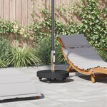 vidaXL Base de parasol roulable pour poteaux Ø38/48mm - Granit noir  rond de 30kg