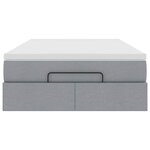 vidaXL Cadre de lit ottoman avec matelas gris clair 120x190 cm tissu
