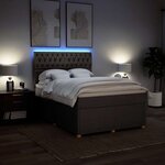 vidaXL Sommier à lattes de lit avec matelas Taupe 160x200 cm Tissu