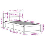 vidaXL Cadre de lit sans matelas cire marron 100x200cm bois pin massif
