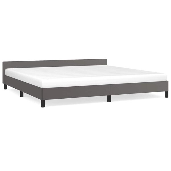 vidaXL Cadre de lit avec tête de lit sans matelas gris 200x200 cm