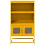 vidaXL Buffet haut jaune moutarde 68x39x123 cm acier