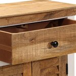 vidaXL Buffet blanc et marron 55x30x73 cm bois de manguier solide brut