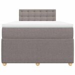 vidaXL Sommier à lattes de lit avec matelas taupe 120x190 cm tissu