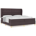 vidaXL Lit à ressorts avec matelas gris foncé 90x190 cm Marron foncé