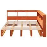 vidaXL Lit bibliothèque sans matelas cire marron 150x200 cm pin massif