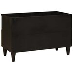 vidaXL Meuble TV Noir et or 70 x 33 x 46 cm bois de manguier massif