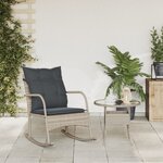 vidaXL Chaise à bascule de jardin avec coussins gris clair poly rotin