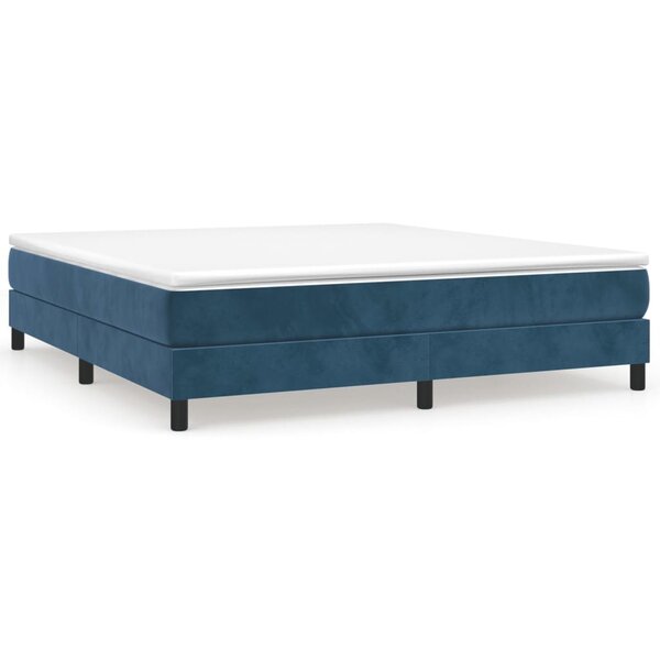 vidaXL Cadre de lit bleu foncé 160x200 cm velours
