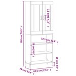 vidaXL Buffet haut Gris béton 69 5x34x180 cm Bois d'ingénierie