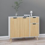 vidaXL Buffet blanc et chêne sonoma 90x30x72 cm bois d'ingénierie