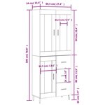 vidaXL Buffet haut Chêne fumé 69 5x34x180 cm Bois d'ingénierie