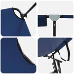 vidaXL Chaise longue pliable avec auvent bleu en tissu oxford 600D