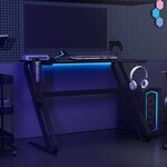 vidaXL Bureau de jeu avec pieds en forme de ZZ Noir 110x60x75 cm