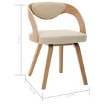 vidaXL Chaises à manger lot de 6 crème bois courbé et similicuir