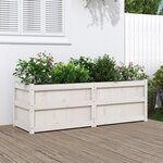 vidaXL Jardinière blanc 150x50x50 cm bois massif de pin