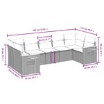 vidaXL Salon de jardin 7 Pièces avec coussins gris résine tressée