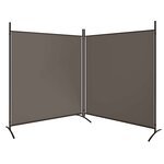 vidaXL Cloison de séparation 2 panneaux Anthracite 348x180 cm Tissu