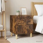 vidaXL Table de chevet 2 Pièces Chêne fumé 43 x 34 5 x 48 cm