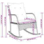 vidaXL Chaise à bascule de jardin avec coussins beige résine tressée
