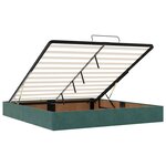 VidaXL Cadre de lit ottoman sans matelas vert foncé 160x200 cm velours