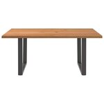 vidaXL Table à manger avec bord naturel 180x100x74cm bois massif chêne