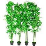 vidaXL Lot de 4 bambous artificiels Décor intérieur 190 cm
