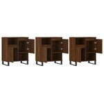 vidaXL Buffets 3 Pièces Chêne marron Bois d'ingénierie