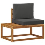 vidaXL Canapé d'extérieur en bout 2 Pièce Naturel et Anthracite