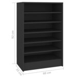 vidaXL Armoire à chaussures Noir 60x35x92 cm Bois d’ingénierie