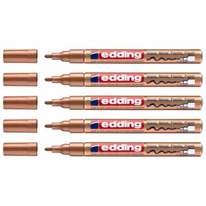 Marqueur Peinture Brillante 751 Cuivre Pointe Ronde 1-2 mm x 5 EDDING