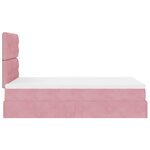 vidaXL Cadre de lit ottoman avec matelas rose 120x190 cm velours