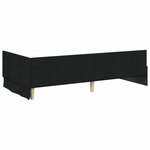 vidaXL Cadre de lit d'angle Noir 90 cm x 190 cm Velours