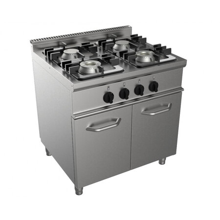 Fourneau à gaz 4 zones de cuisson - l2g -  - acier inoxydable800 700x850mm