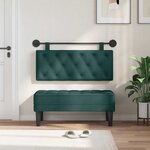 vidaXL Tête de lit suspendue Vert foncé Tissu