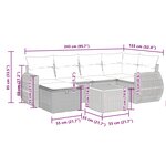 vidaXL Salon de jardin avec coussins 7 Pièces gris résine tressée