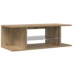 vidaXL Meuble TV avec lumières LED chêne artisanal bois d'ingénierie