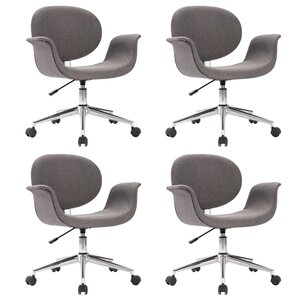 vidaXL Chaises pivotantes à manger lot de 4 gris tissu